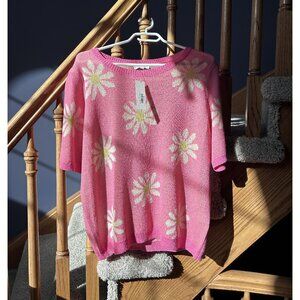 XL Petal Dew Hot Pink Daisy Top